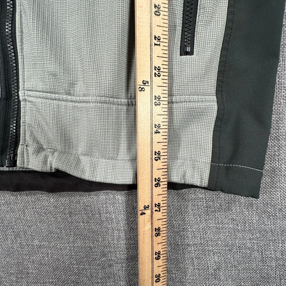 The North Face Waffle Knit Full-Zip Jacket Mens M Gray Black Thermal Fleece A2ZF